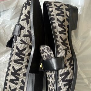 Michael Kors Monogram Black and Cream Loafers